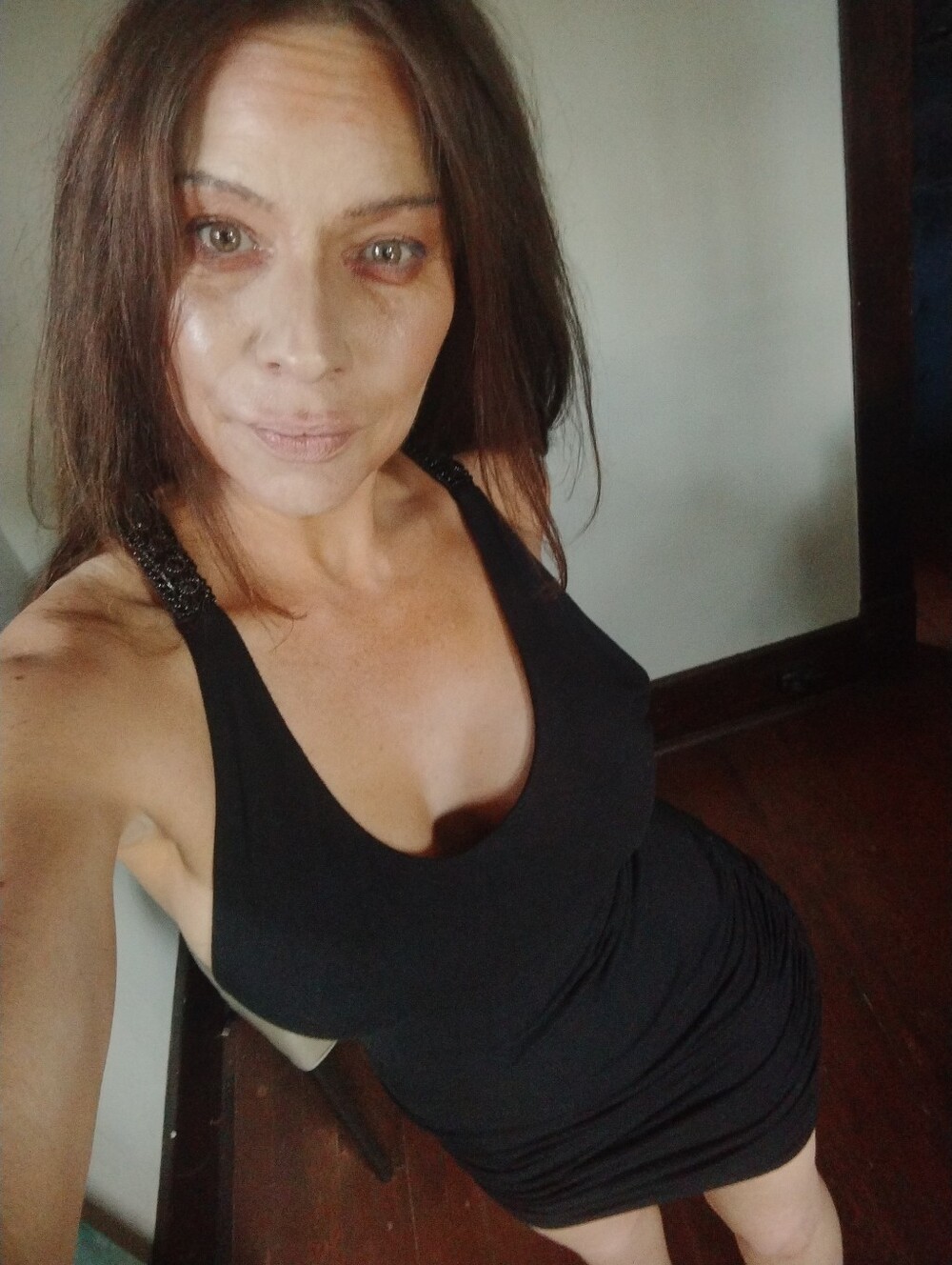 SKY Black Beaded Racerback Tank Top Mini Dress WORN ONCE💎